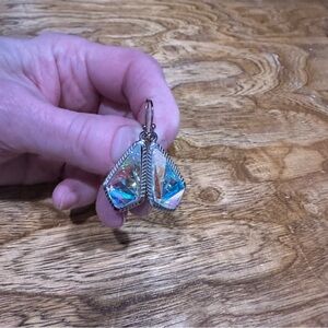 Luca + Danni Sloan silver iridescent earrings.